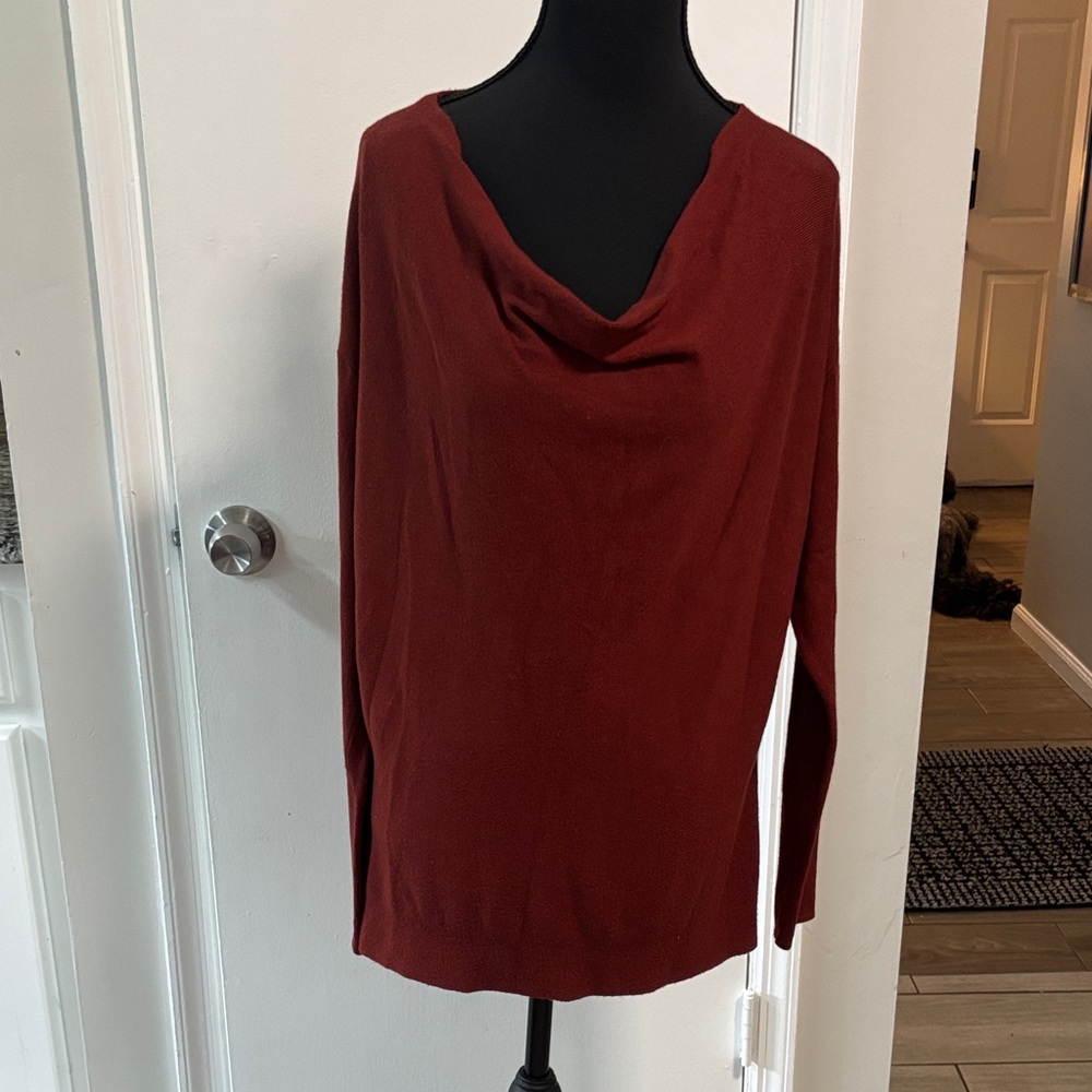 Ann Taylor Factory Rich Red Cowl Neck Sweater Medium